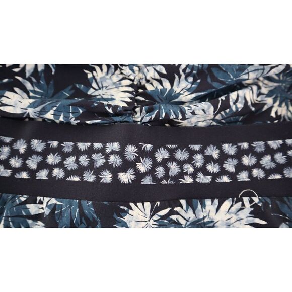 Michael Kors MM8J591 Size 8 Navy Palm Print Bandeau Cutout 1-Piece Swimsuit $130 - Picture 3 of 7